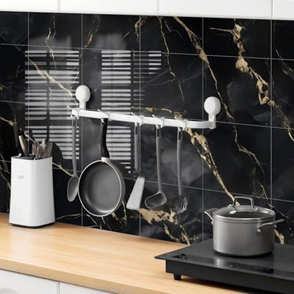 Chejiaye 22pcs Marble Peel and Stick Backsplash Waterproof Washroom Wall Panels, Peel and Stick Tile, PVC Foam Wall Panels for Kitchen,Bathroom,Living Room,Black Gold(Not Real Tile,11.8" x 11.8") - color: Black Gold, size: 11.8" x 11.8" x 22Pack