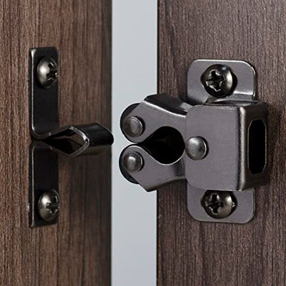 Keenkee Cabinet Latch Double Roller Catch, Black Nickel, 8 PCS - color: BlackNickel 8ps