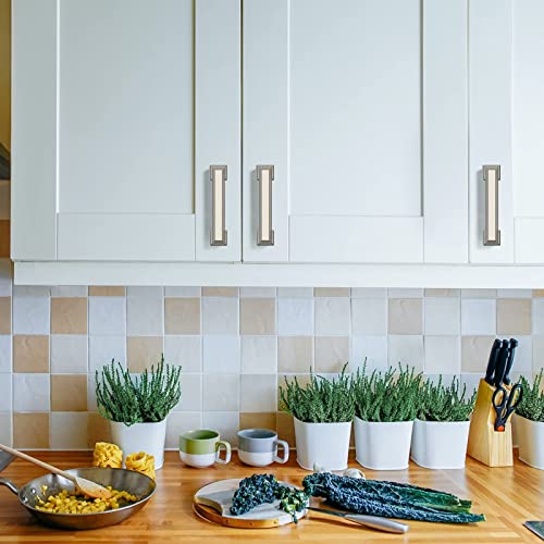 Asidrama 20 Pack 3 inch Brushed Satin Nickel Kitchen Cabinet Handles - color: Brushed Satin Nickel, size: 3" Hole Center(76mm)