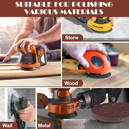 Sanding Discs Set, Jamiikury 5 Inch Orbital Sander Sandpaper Hook and Loop Sanding Pads Round Sand Paper - 60/80/100/120/150/180/240/320/400/600 Grit, Pack of 160