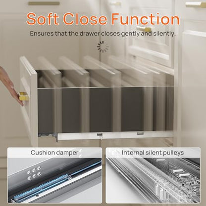 24 Inch Soft Close Undermount Drawer Slides,Full Extension,100 Lbs,1 Pair - size: 24Inch