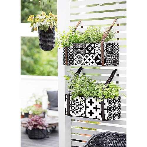 Easy Peel Stick Vinyl wall Tile Decals 6x6in Stick on backsplash,12Pc - color: Black White 6x6
