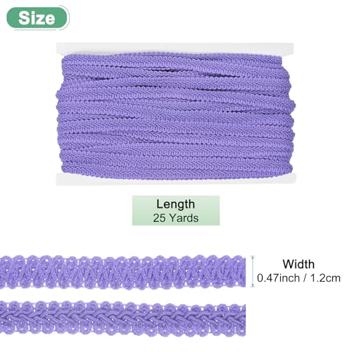 M METERXITY Purple Polyester Woven Trim, 1/2 Inch x 25 Yards, Christmas, Festive & Home Decor, Light Purple - color: Light Purple