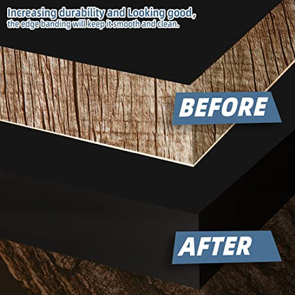 Black Melamine Edge Banding, 3/4 inch x 100ft roll of Veneer Edge Banding Pre-glued, Real Wood Tape Banding for Cabinet Repair - color: Black, size: 3/4"x 100ft