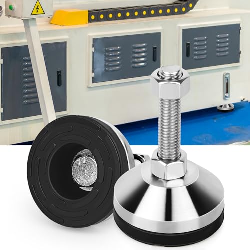 Anwenk Heavy Duty Leveling feet Adjustable Feet Levelers Leg Leveler 2.36" Dia Base,Adjustable Feet M12 Thread, Support 5280Lb for Cabinet, Table, Workbench,Machine, Warehouse (D60xM12x50) 4 Pack