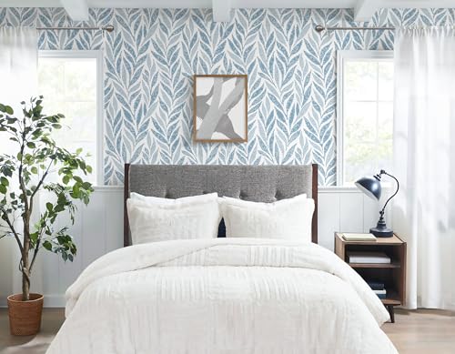 Safiyya 787"x17.3" Blue Peel and Stick Wallpaper Boho Contact Paper Modern Stick on Wallpaper for Bathroom Adhesive Kitchen Wall Paper Vinyl Rolls - color: Blue, size: 17.3" x 787"