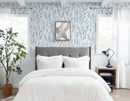 Safiyya 787"x17.3" Blue Peel and Stick Wallpaper Boho Contact Paper Modern Stick on Wallpaper for Bathroom Adhesive Kitchen Wall Paper Vinyl Rolls - color: Blue, size: 17.3" x 787"