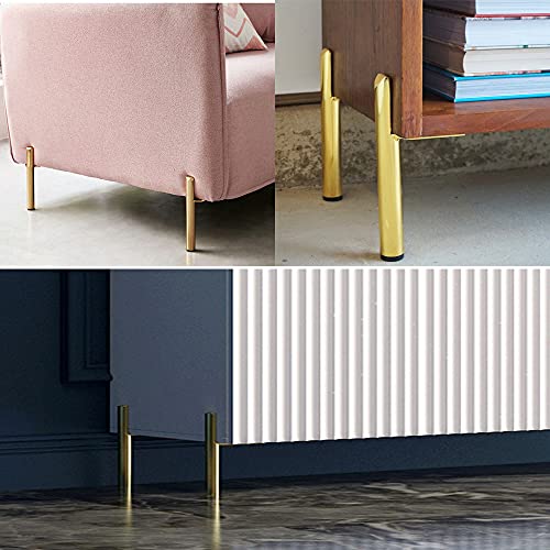 Osring 5 Inch Furniture Cabinet Legs, Side-Mounted Metal Table Feet Gold - color: Gold, size: 5 Inch