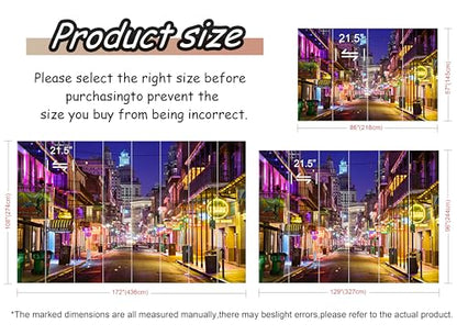 Jdayda Peel and Stick Wallpaper Large City Night View Wall Mural for Bedroom Living Room TV Background Sofa Wall - color: MURAL-302, size: 86" x 57"