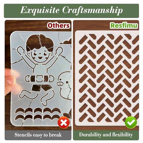 Geometric Texture Stencils for Crafts Reusable 25Pcs Stencils(5.9X5.9 Inch) - color: Texture 9