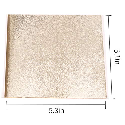 KINNO Imitation Gold Leaf Sheets 100 PCS Antique Gold, 5.1 by 5.3 Inches - color: antique gold
