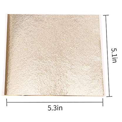 KINNO Imitation Gold Leaf Sheets 100 PCS Antique Gold, 5.1 by 5.3 Inches - color: antique gold