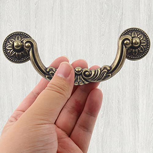 Waziaqoc Antique Drop Bail Pulls, 5 Inch Hole Center, 6.4 Inch Length - size: Drop Bail Pull - 5inch/128mm Hole Center