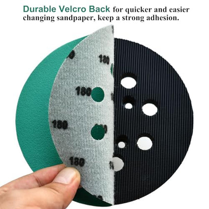 5-Inch 8-Hole Wet Dry Sanding Discs 180 Grit Sandpaper, 50-Pack