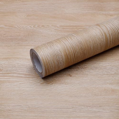 Peel and Stick Wallpaper Contact Paper Wood Natural Oak Wood Grain Contact Paper Thicken Textured for Cabinets and Drawers Countertops Waterproof Self Adhesive Vinyl 17.7x78.7 - color: Natural Oak, size: 17.7"W x 78.7"L