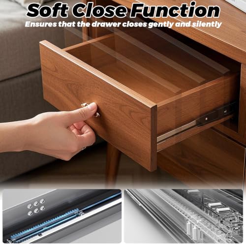 2 Pairs Undermount Drawer Slides 14 Inch Soft Drawer Slides - size: 14 IN