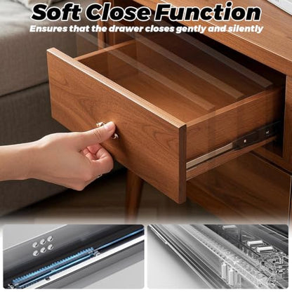 2 Pairs Undermount Drawer Slides 14 Inch Soft Drawer Slides - size: 14 IN