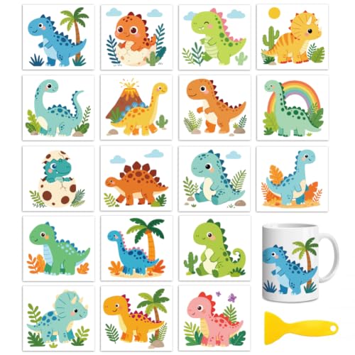 Peacoblue Dinosaur Rub On Transfers for Craft, Transfer Sticker - style: Dinosaur