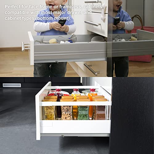 LONTAN 15 Inch Undermount Soft Close Drawer Slides 3D Locking Device 6 Pair - size: 15 Inch, style: 6 Pair