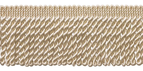 DÉCOPRO 2 1/2" (6cm) Bullion Fringe Trim (Style# EF25) Cream Ivory #A2 (Ivory Cream) 5 Yards (4.5m/15 ft) - color: Cream Ivory #A2 (Ivory / Cream), size: 2 1/2" (6cm)