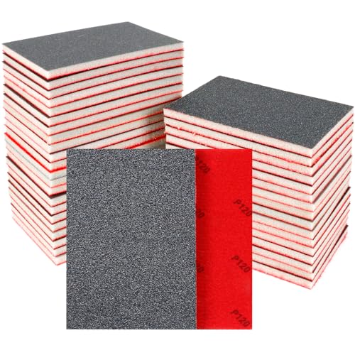 24 PCS Sanding Sponge Block 120 Grit Wet Dry Sandpaper for Wood Metal - color: 120g, size: 24 Pcs