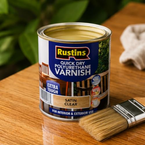 Rustins Quick Dry Polyurethane Varnish Satin Clear 250ml | 8.5 Fl. Oz. - color: Clear, size: 250ml