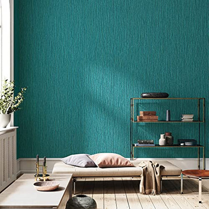 Haimin Grasscloth Wallpaper Textured 24inx393in Fabric Contact Paper - color: Green