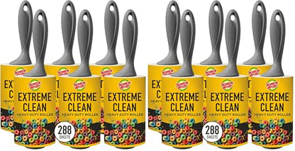 Scotch-Brite 50% Stickier Lint Roller Works Great On Pet Hair 6 Rollers 48 Sheets per Roller 288 Sheets Total (Packaging May Vary) (Pack of 2) - size: 12 Rollers (576 Sheets)