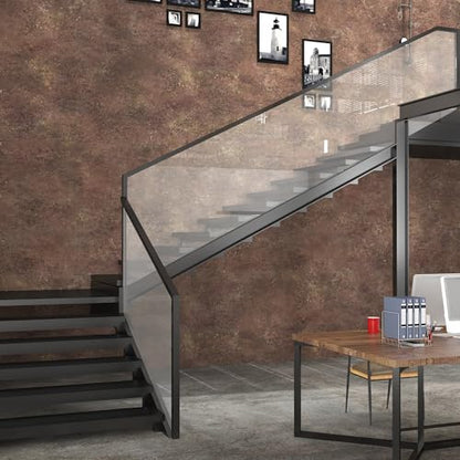 48x354in Extra Wide Concrete Wallpaper Peel and Stick Retro Brick Red Granite Countertop Contact Paper Brown Rock Wall Paper Matte Thick Bubble-Free Design Waterproof Self-Adhesive Vinyl Wall Stickers - color: Brick Red, size: 48" x 354"