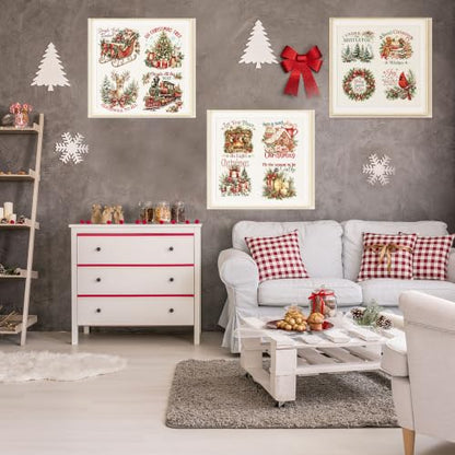 Christmas Rub on Transfers for Crafts, Santa Transfer Furniture Decals - style: Old World