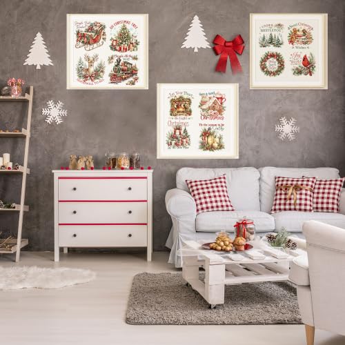 Christmas Rub on Transfers for Crafts, Santa Transfer Furniture Decals - style: Old World