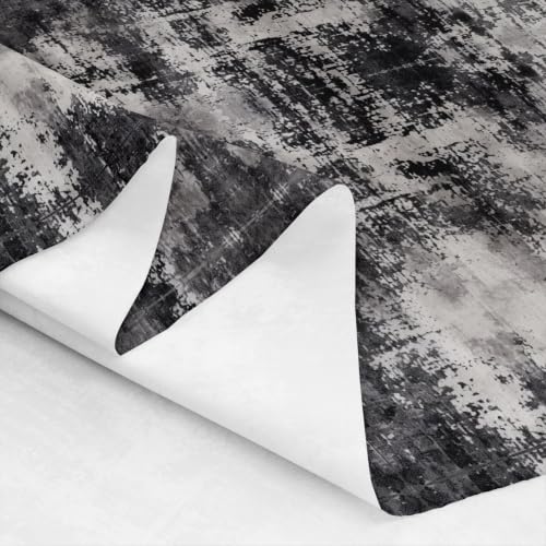 Erosebridal Modern Abstract Fabric by the Yard,Boho Trippy Black Grey - color: Black Grey, size: 1 Yard