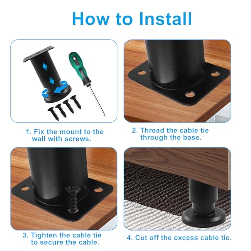 Zorfeter 4Pcs Black Adjustable Height Furniture Legs 3.15-4.72 Inch - color: Black, size: 3.15-4.72 Inch