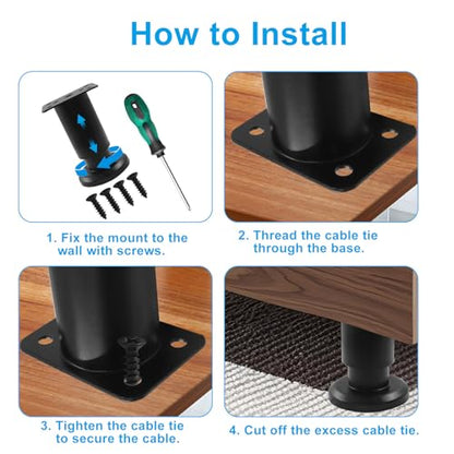 Zorfeter 4Pcs Black Adjustable Height Furniture Legs 3.15-4.72 Inch - color: Black, size: 3.15-4.72 Inch
