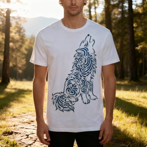 TIAMECH A4 Reusable Mandala Wolf Stencil for Painting - style: Sit Wolf
