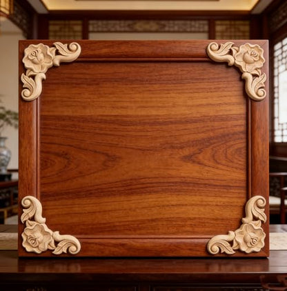 8PCS Unfinished Wood Rosettes Appliques Onlay Furniture Onlay Corner Decoration (Dia-6cm/2.36"), Unpainted Corner Carving Craft Decals for Home Chests Cabinet Cupboard Dresser Bed Wall Wardrobe