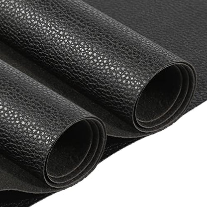 Butarfe Faux Leather Sheets 2 Yards 54" x 72 "Black Vinyl Fabric Upholstery 1.0mm Thick Soft PU Leather Synthetic Material by the Yard for Sofa Bags Chairs Car Seats DIY Sewing (Pebbled Pattern) - color: Pebbled Pattern Black, size: 2Yards