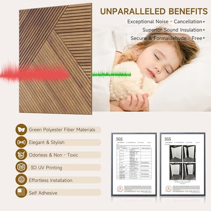 Acoustic Wall Panels,6 Pack,23.6"x23.6",Soundproof Panels,Beech - color: Beech