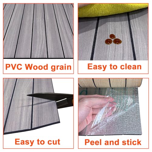 YU LI 3DH Peel and Stick PVC Slat Wall Panel 118"x15.75" Self-Adhesive Thick Faux Grey Wood Grain Wallpaper Panel 3D Soundproof Wall Panels for Walls & Ceilings - color: Gray, size: 15.8" x 118"