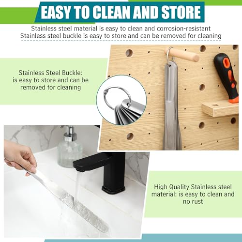 Saillong 7PCS Caulking Spatula Tool Set, From 3/8” To 1-1/2”