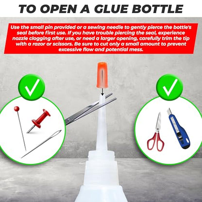 Y'allCanDiy Super Glue for Leather 4 Pk x .7 Oz. (20g)- Leather Glue - Adhesive for Purses, Sofas and Furniture. Heavy Duty Waterproof Cyanoacrylate Based Adhesive for Leathercraft, Upholstery - size: 4 Pack