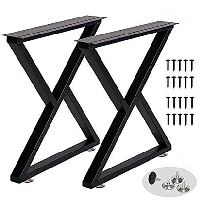 TIEOU Metal Table Legs 28 Inch Desk Legs Heavy Duty Industrial Black Table Legs Z Shape Table Legs DIY Table Legs,Furniture Legs(H28”xW24”,Set of 2) - color: Z-shape, size: H28"xW24"