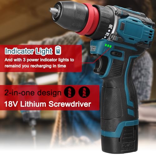 18V 2 in 1 Power Drill, Electric Screwdriver, Screw Driver