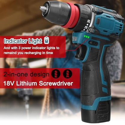 18V 2 in 1 Power Drill, Electric Screwdriver, Screw Driver