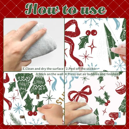 Merry Christmas Tree Wall Decals, 6 Sheet 80 Pcs - color: Christmas Tree