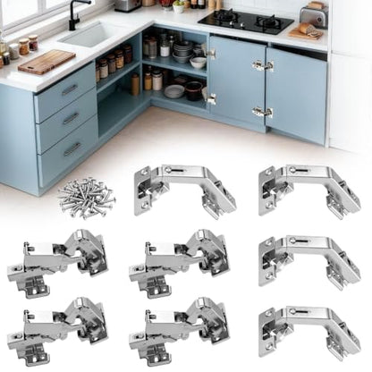 Lazy Susan Hinges 135° & 180° Soft Close Corner Cabinet Inset 8PCS - size: Inset