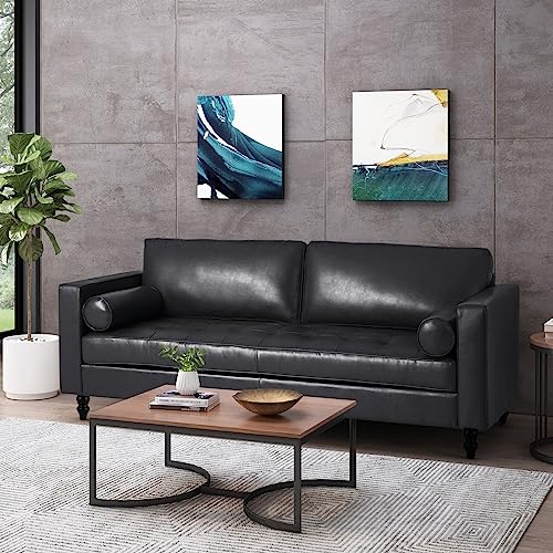 Maricome 6 Inch Replacement Sofa Legs Pre-drilled M8 Bolt Wood Furniture Legs Set of 4 Couch Legs High Polish Modern Mid Century Screw in - color: 6 Inch Black