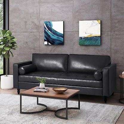 Maricome 6 Inch Replacement Sofa Legs Pre-drilled M8 Bolt Wood Furniture Legs Set of 4 Couch Legs High Polish Modern Mid Century Screw in - color: 6 Inch Black