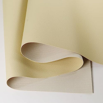 Marine Vinyl Fabric Waterproof Leather Material 55"×48" Beige - color: Beige, size: 48"×54"