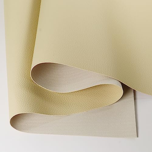 Marine Vinyl Fabric Waterproof Soft Leather Material 55"×108" Beige - color: Beige, size: 55"W x 108"L